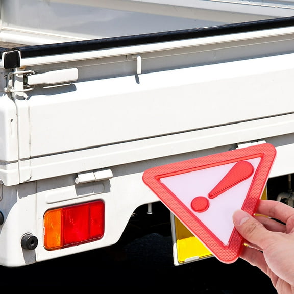 FRCOLOR Slow Moving Vehicle Sign for Car Safety Reflective Red Plastic Triangle Sign 8 pcs