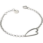 Personalized Inspire Heart, Circle or Cross Sterling Silver Bracelet