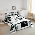 thumbnail image 2 of YST Modern Farmhouse Bedding,Black Grey Striped Comforter Set King,Geometric Bedding Comforter Sets,Leopard Pattern Reversible Quilt with 2 Pillowcases Bedroom Decor, 2 of 5