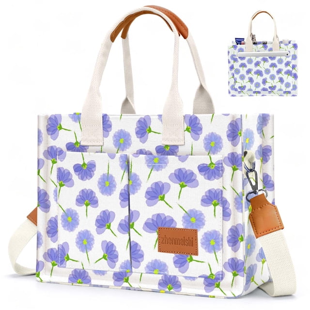 Bolso de lona Ayieyill para mujer Purple Flower