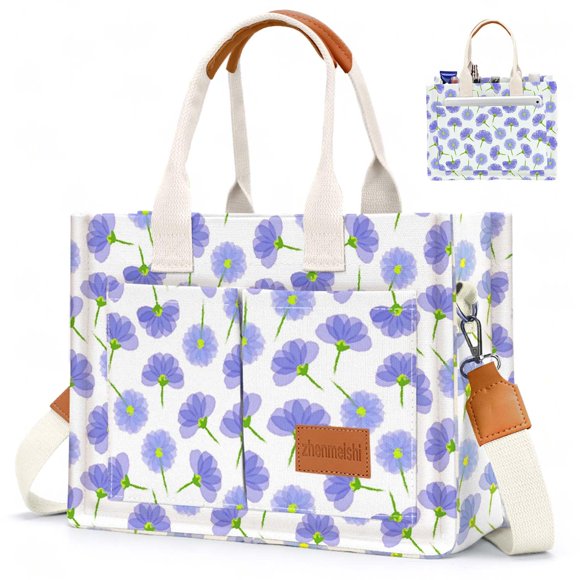 Bolso de lona Ayieyill para mujer Purple Flower