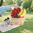 thumbnail image 4 of Rattan Wicker Woven Storage with Handle for Picnic Easter Organizing Garden Home and Flower Arrangement, 4 of 5