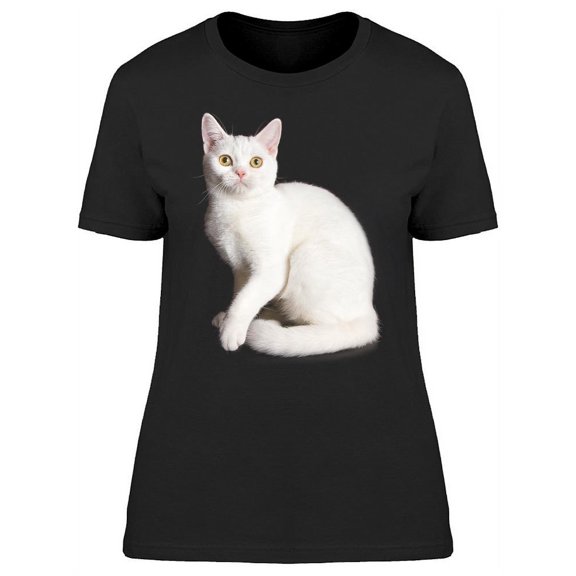 White Kitten, Sitting T-Shirt Women -Image by Shutterstock, Female 3X-Large