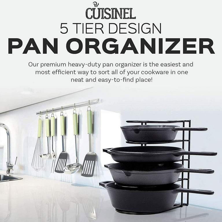 Cuisinel Heavy Duty Pan Organizer - Extra Large 5 Tier