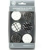 U Brands Magnets and Magnetic Clips, 1-1/4" Diameter, Black and White Fashion, 6-Count