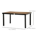 thumbnail image 3 of Outsunny Outdoor Dining Table for 6, Rectangular Patio Table Aluminum Legs, 3 of 10