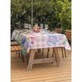 thumbnail image 2 of Outdoor Tablecloth with Umbrella Hole and Zipper, Spring Easter Bunny Rectangle Table Cloth 60x102 Inch Waterproof Tablecloth, Pink Plaid Tulip Botanical Eggs Picnic Table Cover for Patio Camping, 2 of 7