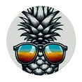 thumbnail image 4 of PIKWEEK Pineapple Pillow Covers Summer Watercolor Pineapple Wears Glasses Pattern Round Tablecloth with Elastic Edge White, 4 of 8