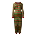thumbnail image 1 of Mono de manga larga con estampado de rayas para mujer de Navidad para mamá, ropa familiar, pijama Fridja  nalpqowj508, 1 of 5