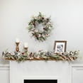 thumbnail image 3 of Northlight Frosted Pinecones and Berries Artificial Christmas Garland - 6' x 8" - Unlit, 3 of 8