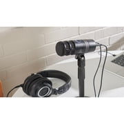 Audio-Technica AT2040USB Hypercardioid Dynamic Podcast USB Microphone, Black Bundle