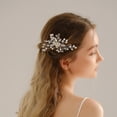 thumbnail image 1 of Accesorios para el cabello de boda con flores Peineta de boda con perlas para mujeres y niñas, 1 of 5