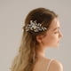 thumbnail image 1 of Accesorios para el cabello de boda con flores, peineta de boda con perlas para mujeres y niñas, 1 of 5
