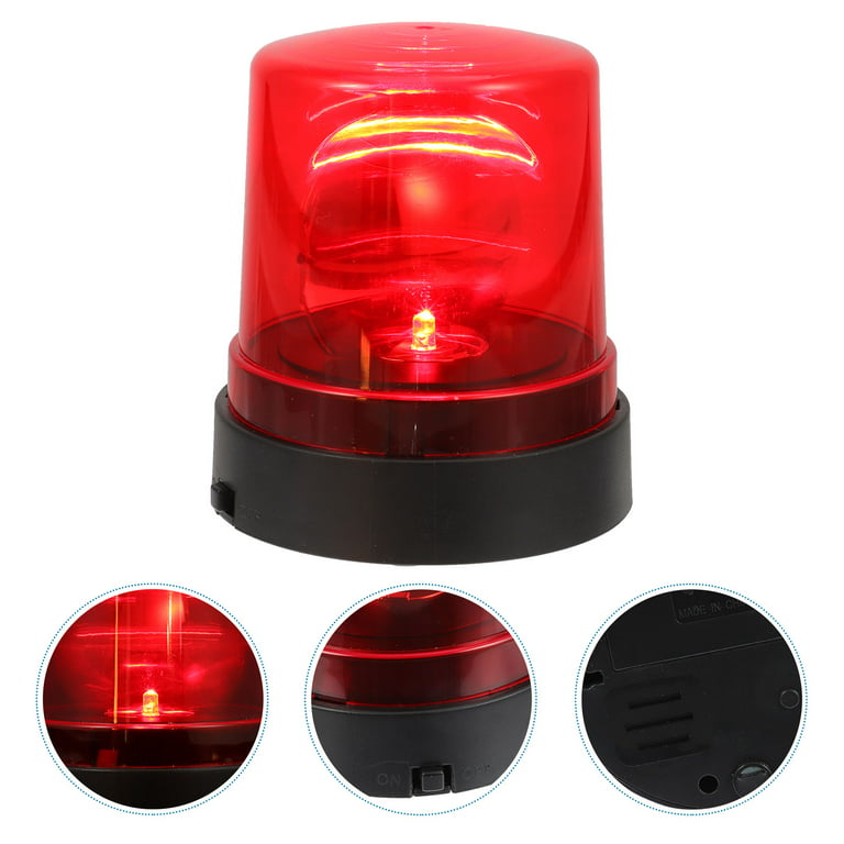 Light Police Flashing Led Beacon Polices Lamp Kids Theme Early Pretend Gift  Rotating Red Warning Disco Strobe