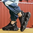 thumbnail image 3 of 2026| KD&DE Men's Chunky Platform Sneakers Suitable for - Heavy Duty Height Increase Dad Shoes with Upper, MD Sole & Cushioned Insole - Outdoor-Ready Casual Athletic Wear for Year-Round Use (Striped), 3 of 8