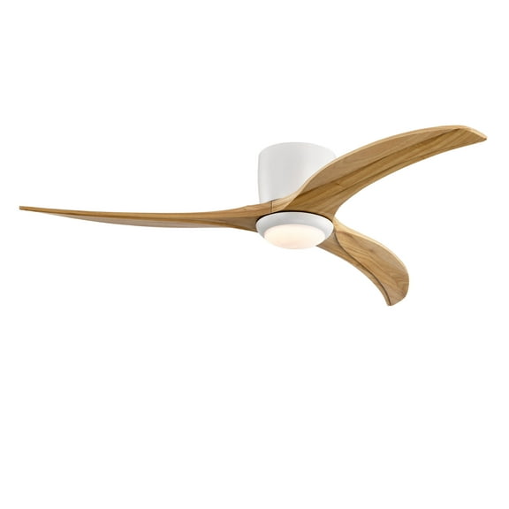 Tower Fan 52" Solid Wood Blades Ceiling Fan With Light with Remote Control, Noiseless Reversible Motor, 6 Speed, for Patio Living Room, Bedroom,Indoor.(Matte White),Pedestal Fan