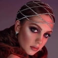 thumbnail image 1 of Tocado de malla con diamantes de imitación, cadena para cabeza de aleta de cristal de los años 20, accesorios para el cabello fiesta nupcial para mujeres y niñas brillar  Electrónica, 1 of 4