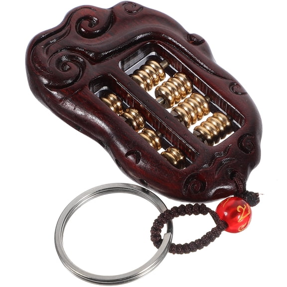 ifundom Handheld Mini Wooden Abacus Keychain Pendant Brown for Adults and Kids, 1 Pack
