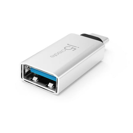 j5create - USB Type C-to-USB Type A Charge-and-Sync Adapter (2-Pack) - Black/Silver