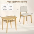 thumbnail image 3 of Gymax 3-Piece Dining Table Set for 2 Solid Wood Kitchen Table w/Storage Rack & Chairs Beige & Natural, 3 of 11