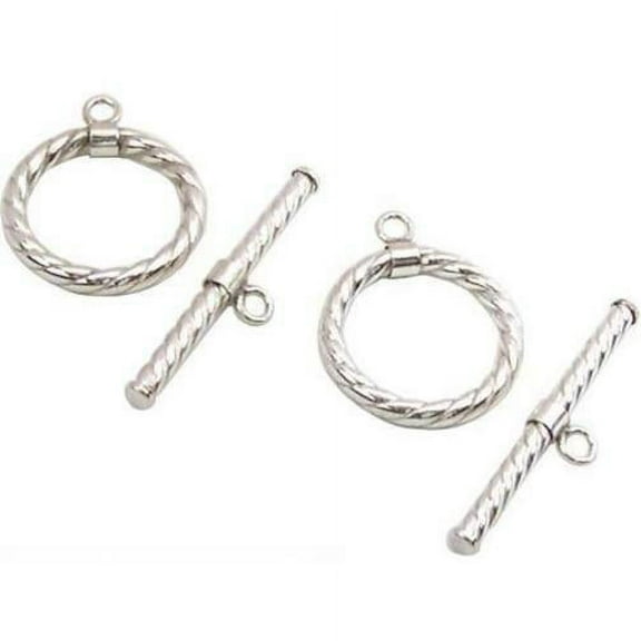 2 Sterling Silver Toggle Clasps Swirl Chain Parts