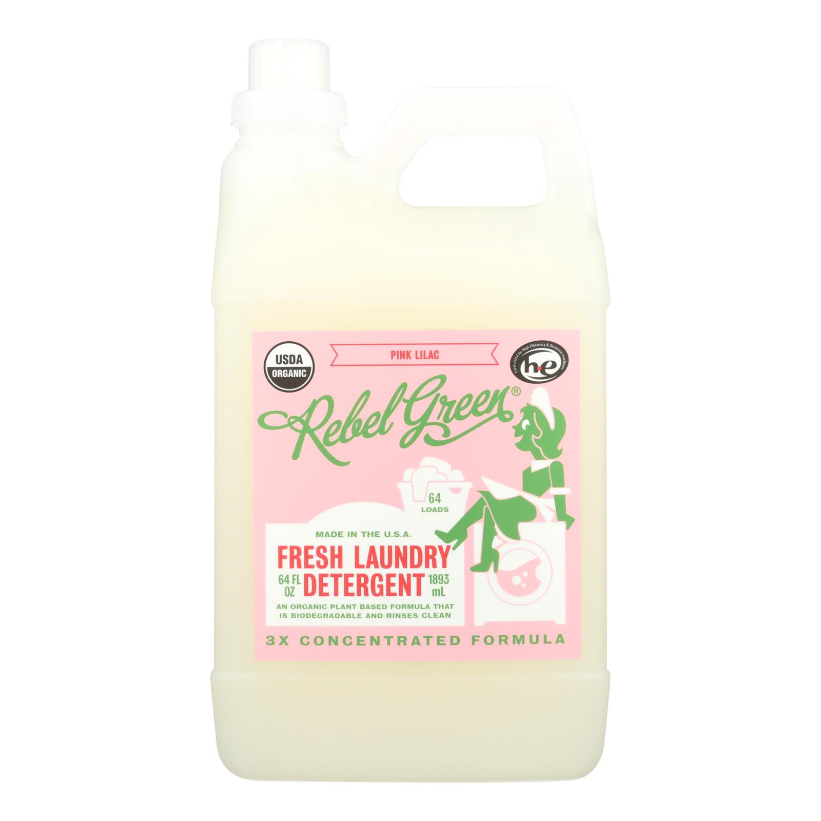 Rebel Green Fresh Laundry Detergent Pink Lilac Case Of 4 64 Fl