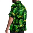 thumbnail image 3 of Saint Patrick's Day Men's Short Sleeve Spread Collar Tops, Casual Button Down Shirts, Printed Summer Beach Shirts, Unisex, 3 of 6