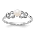 thumbnail image 6 of 14K White Gold 4mm FW Cultured Pearl Ring Size 6, 6 of 7