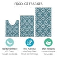 thumbnail image 3 of Geometric Design 3 Piece Bathroom Rugs Set - Non-Slip Ultra Thin Bath Rugs for Bathroom Floor - Washable Cotton Bathroom Mats Set, 3 of 8