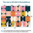 thumbnail image 3 of Peel and Stick Wallpaper Canvas Mid century geometric abstract simple shapes beautiful color palette Modern Art Wall Mural Decor Self Adhesive and Removable 69in x 98in, 3 of 6