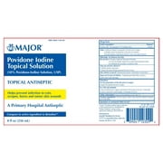 Major Povidone Iodine Topical Antiseptics Solution 8 oz, 1-Pack