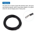 thumbnail image 5 of 66Ft(20M) Wire Rope 304 Stainless Steel Cable 3/64" (1.2 mm) Vinyl Coated with 4pcs Aluminum Sleeves Black, 5 of 7