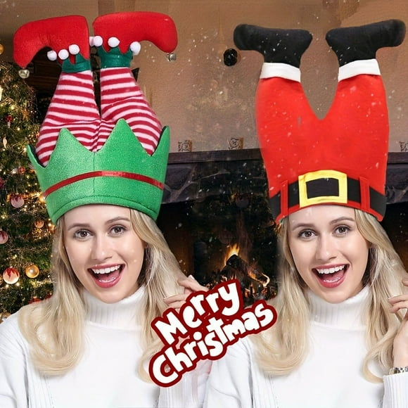 1pc Hat Creative Funny Party Santa Hat - Polyester Novelty Holiday Party Hat, Lightweight Woven, Open Closure, Christmas ThemeChristmas Knitted Beanies Hat - Elf Knitted Hat Santa Clause Knitting Bea