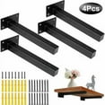 thumbnail image 1 of Equerre Etagere Industrielle Support D'Étagère Murale Fixation Rétro,Supports Plateaux En Métal Avec Vis Tablette Mural Bride,Noir En Acier Inoxydable, 4 Pcs (300Mm/12In), 1 of 5