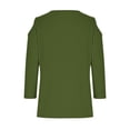thumbnail image 5 of GigrtiJin Off Shoulder 3/4 Sleeve Shirts for Womens Casual V Neck Pullover Blouses Fashion Solid Color Tops, 5 of 5