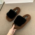 thumbnail image 6 of Xucatan Women's Fuzzy Fluffy Furry Fur Slippers Flip Flop Open Toe Cozy House Memory Foam Sandals Slides Soft Flat Comfy Anti-Slip Spa Indoor Outdoor Slip on Gift, 6 of 9