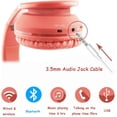 thumbnail image 3 of Auriculares Mokata inalámbricos/cableados para niños con volumen limitado 94-110dB, plegables, Bluetooth, protección contra ruido, con micrófono AUX 3.5mm para niños, celular, TV, juegos, viajes y esc, 3 of 3