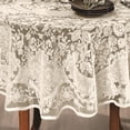 thumbnail image 6 of AdonisUSA 60 inch Round Lace Tablecloth with Floral Design. Color - White, 6 of 6