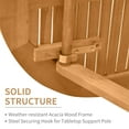 thumbnail image 6 of 3-Piece Outdoor Acacia Wood Bistro Set, Teak Folding Patio Table and 2 Chairs for Garden, Balcony, Porch, Rustic Foldable Furniture Set, No Assembly Required, 6 of 7