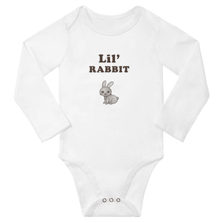 

Cute Baby Long Rompers Lil Rabbit Animal Funny Baby Long Jumpsuit (White 6-12 Months)