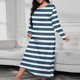 thumbnail image 1 of Women's Long Sleeve Casual Pajama Gown 100% Polyester Loose Fit Home Wear Beach Cover Up, 1 of 6