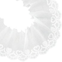 1Bag 7.5 Yards ×3 inch Hearts Embroidery White Cotton Eyelet Lace Trim Ribbon Floral Lace Fabric Trim for Sewing Crafts Dresses Skirt Clothes Bag Tablecloth Curtain Pillow Decoration