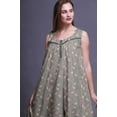 thumbnail image 5 of Bimba Gray Floral Leaves & Tulip Printed Cotton Nightgowns For Women Sleeveless Gown Sleepwear Maxi Dress X-Small, 5 of 6