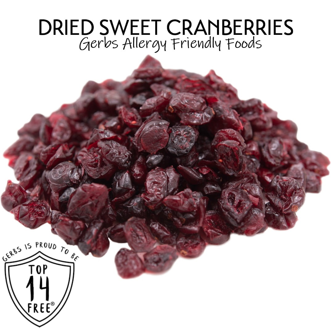 Dried Cape Cod Cranberries by Gerbs - 2 LBS - Sweetened - Unsulfured -Top 14 Food Allergen Free & NON GMO