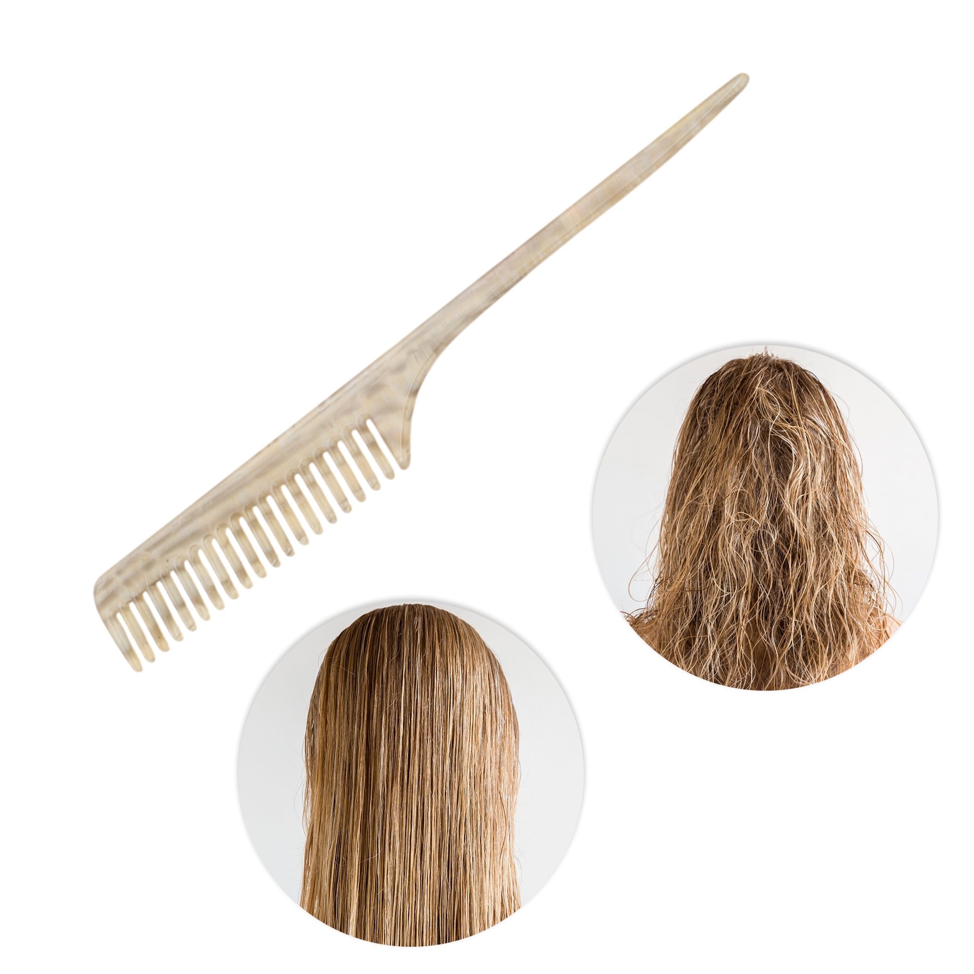 Unique Bargains 1 Pc Simple Vintage Rat Tail Comb for All Hair Types Gray, Yellow