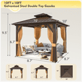 thumbnail image 4 of Hommow 10' X 10' Hardtop Gazebo Aluminum Frame Gazebo with Galvanized Steel Double Roof, 4 of 7