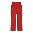 thumbnail image 4 of zaveiop Women Bootcut Yoga Tall Dress Cropped Pants Flare Long Trousers Work Stretchy Business Casual Slacks Pockets (Z2-Red, XL), 4 of 6