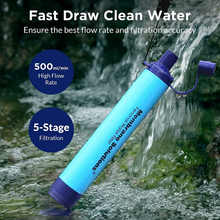 Membrane Solutions Survival Gear Water Filter Straw 4 Stage
