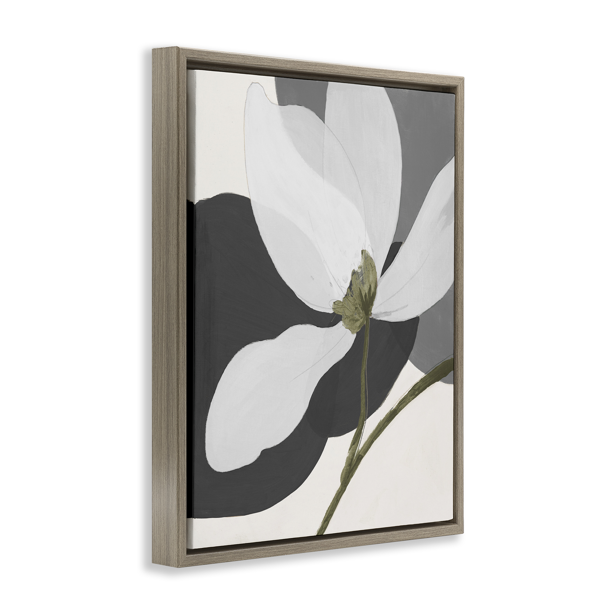 Stupell Industries Abstract Floral Shape Botanical & Floral Painting Brown Floater Framed Art Print Wall Art, 25 x 31