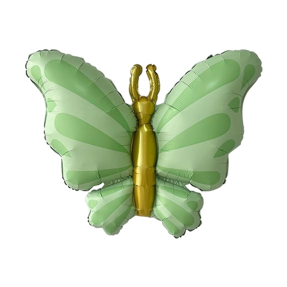 Balloons for Birthday Party Butterflies Shaped Decorations 27.9x34.6In, Green Plastic Festival Balloon for Party Decor, Butterfly Birthday Decorations and Event Scene Layout